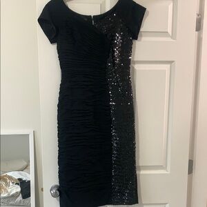 Elegant vintage Black Sequin Dress